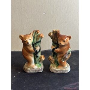 Vintage Brown Bear Tree Salt & Pepper‎ Shakers